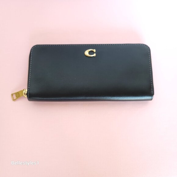 COACH Slim Accordion Smooth Leather Wallet – Black color ⭐ - Picture 9 of 16